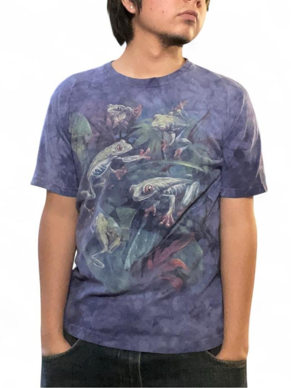 Vintage Rainforest Cafe The Mountain Tree Frog Tie-Dye Graphic T-Shirt